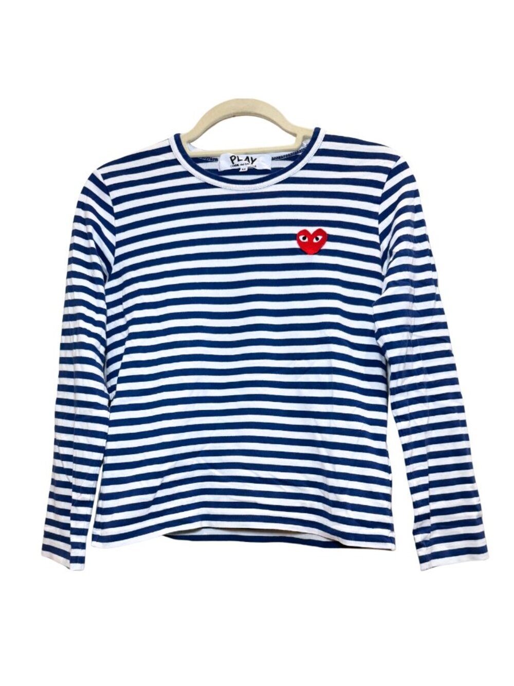 Comme Des Garçons Play striped heart-patch T-shirt